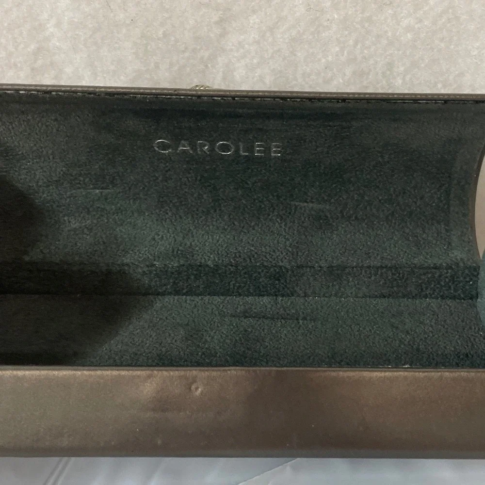 Vintage Y2K Carolee Copper Metal Rectangular Eyeglasses Frames Only with Case